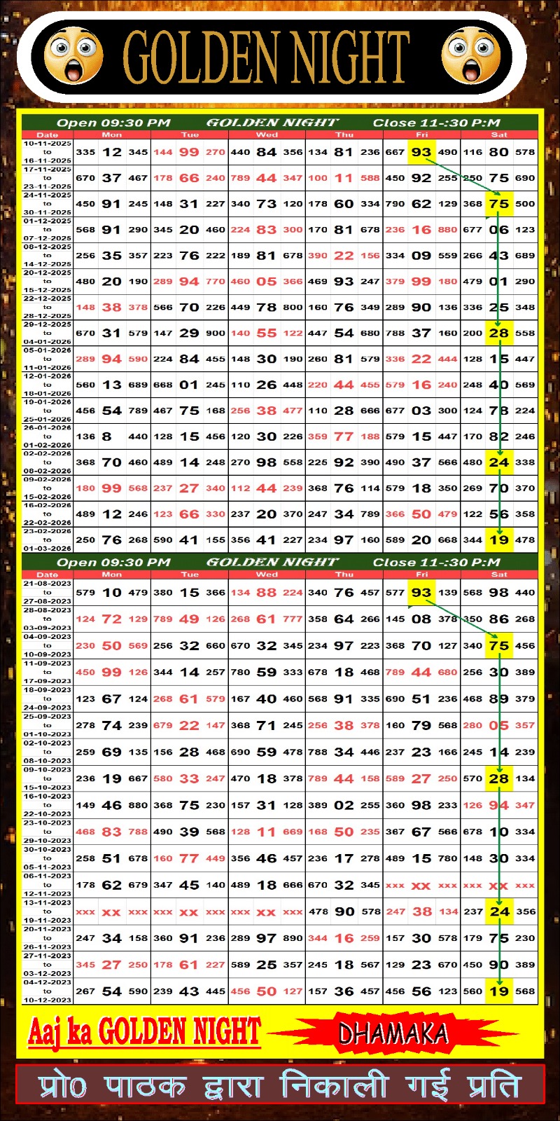 GOLDEN NIGHT scheme dated 02/03/2026, image 1